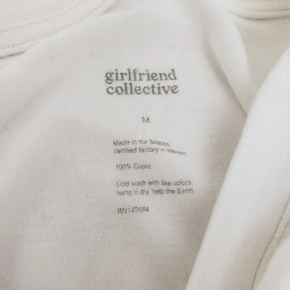 Girlfriend Collective Tee Long Sleeve Shirt Basics White T Shirt size Medium - Picture 2 of 4